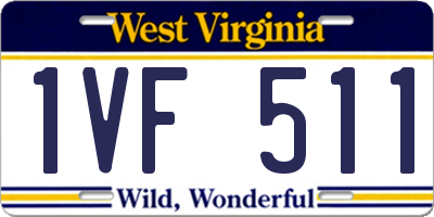 WV license plate 1VF511