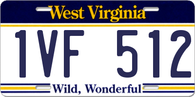 WV license plate 1VF512