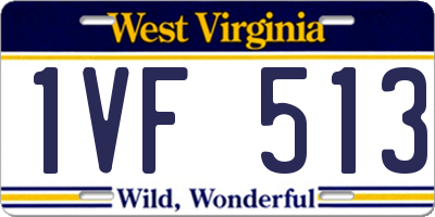 WV license plate 1VF513