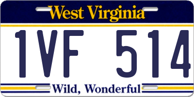 WV license plate 1VF514