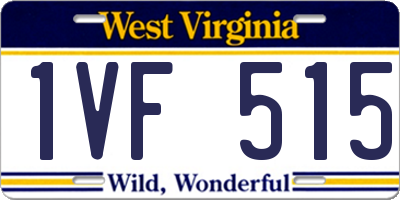 WV license plate 1VF515