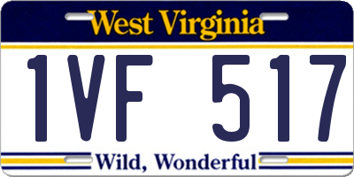 WV license plate 1VF517
