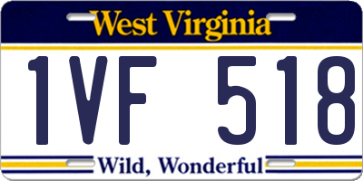 WV license plate 1VF518