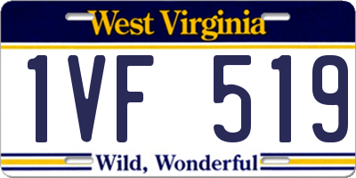 WV license plate 1VF519