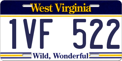 WV license plate 1VF522