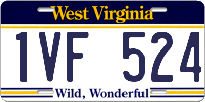 WV license plate 1VF524