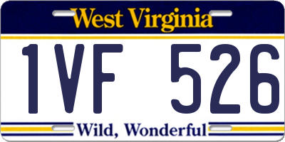 WV license plate 1VF526