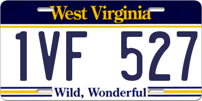 WV license plate 1VF527