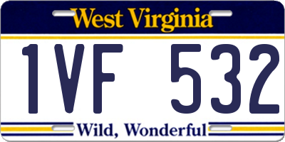 WV license plate 1VF532