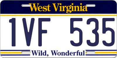 WV license plate 1VF535