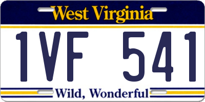 WV license plate 1VF541