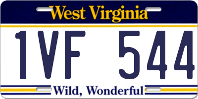 WV license plate 1VF544