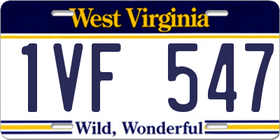 WV license plate 1VF547