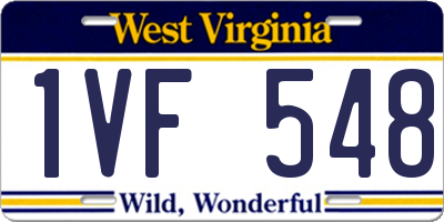 WV license plate 1VF548
