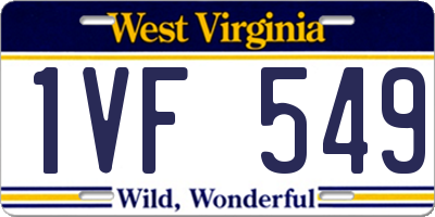 WV license plate 1VF549