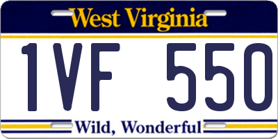 WV license plate 1VF550