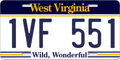 WV license plate 1VF551