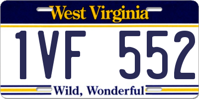 WV license plate 1VF552