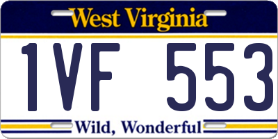 WV license plate 1VF553