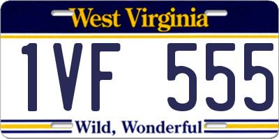WV license plate 1VF555