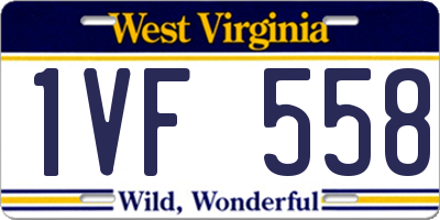 WV license plate 1VF558