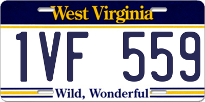 WV license plate 1VF559