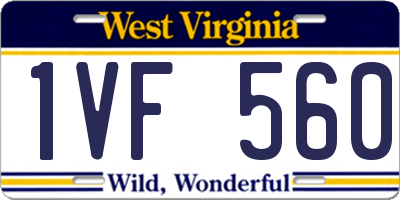 WV license plate 1VF560