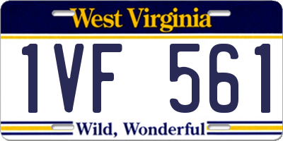 WV license plate 1VF561