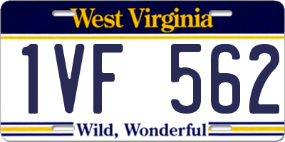WV license plate 1VF562