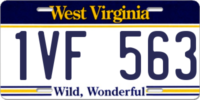 WV license plate 1VF563