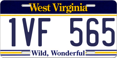 WV license plate 1VF565