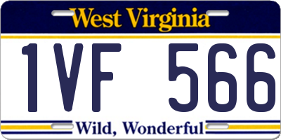 WV license plate 1VF566