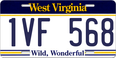 WV license plate 1VF568