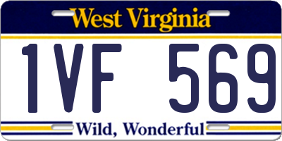 WV license plate 1VF569