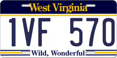 WV license plate 1VF570