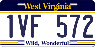 WV license plate 1VF572