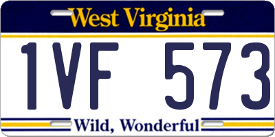 WV license plate 1VF573