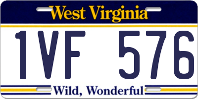 WV license plate 1VF576
