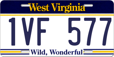 WV license plate 1VF577