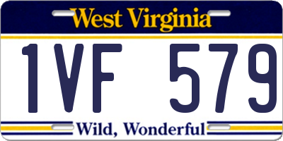WV license plate 1VF579