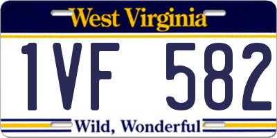 WV license plate 1VF582