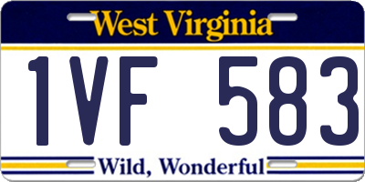 WV license plate 1VF583