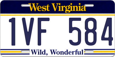 WV license plate 1VF584