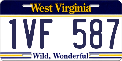 WV license plate 1VF587