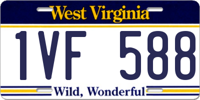 WV license plate 1VF588