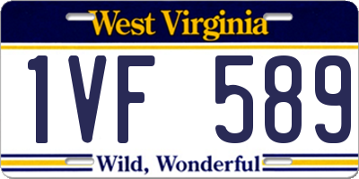 WV license plate 1VF589