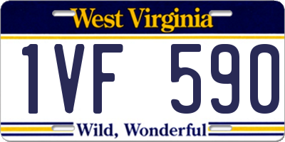 WV license plate 1VF590