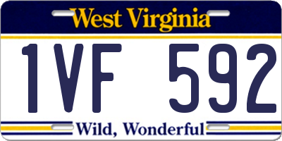 WV license plate 1VF592