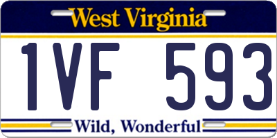 WV license plate 1VF593