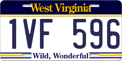 WV license plate 1VF596